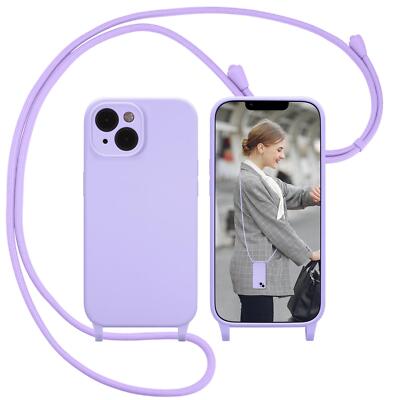 Custodia Trasparente Con Cordino Per IPhone 14 - Morbida In TPU Con Cinturino Regolabile Da 1,5 M - Grigia - 3