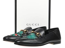 NEW GUCCI MEN'S LUXURY BLACK LEATHER HORSEBIT LOAFERS SHOES 7/US 7.5