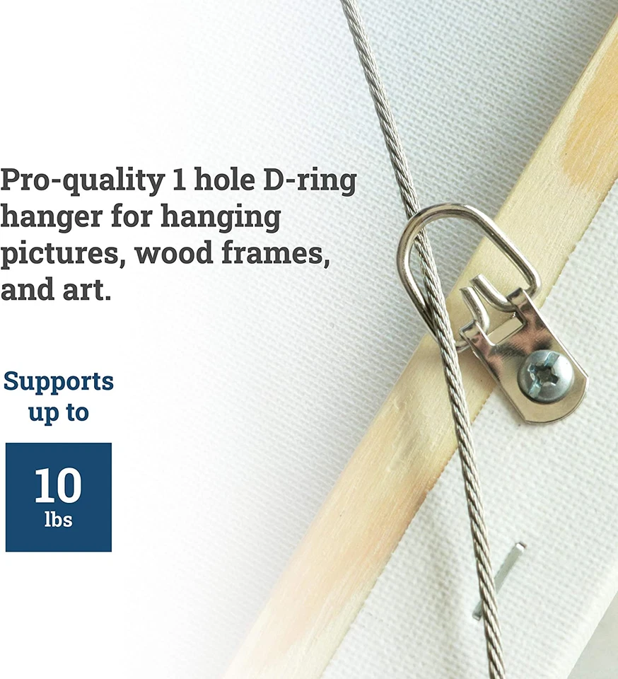 D Ring Picture Hangers with Screws - 1000 Pack - Bulk D Rings - Pro Quality Hang - Image 2 of 4