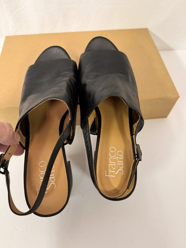 Sandalia de tacón Franco Sarto Marielle para mujer talla 9 tacones con detalle de cuero negro - Imagen 5 de 10