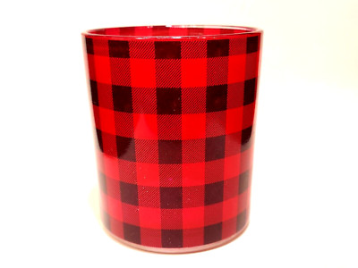 Buffalo Check Glass Double Old Fashion Nothing Frilly Here-Unless You're CRAFTY!