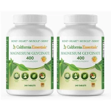 California Essentials Magnesium Glycinate 400 - 240 Tablets - Pack of 2