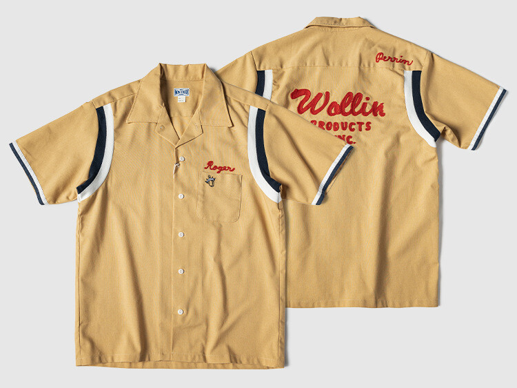 NON STOCK 60s Bowling Shirt Vintage Men Tee Rockabilly Motel