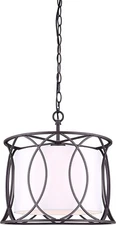 Monica 1-light Oil Rubbed Bronze Pendant With White Fabric Shade | Canarm In