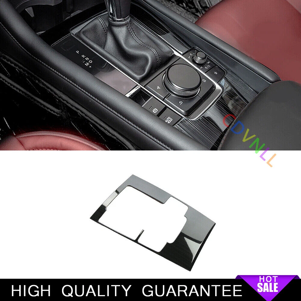 Central Console Gear Shift Cover Trim For Mazda 3 Axela 2020-2021 Black Steels