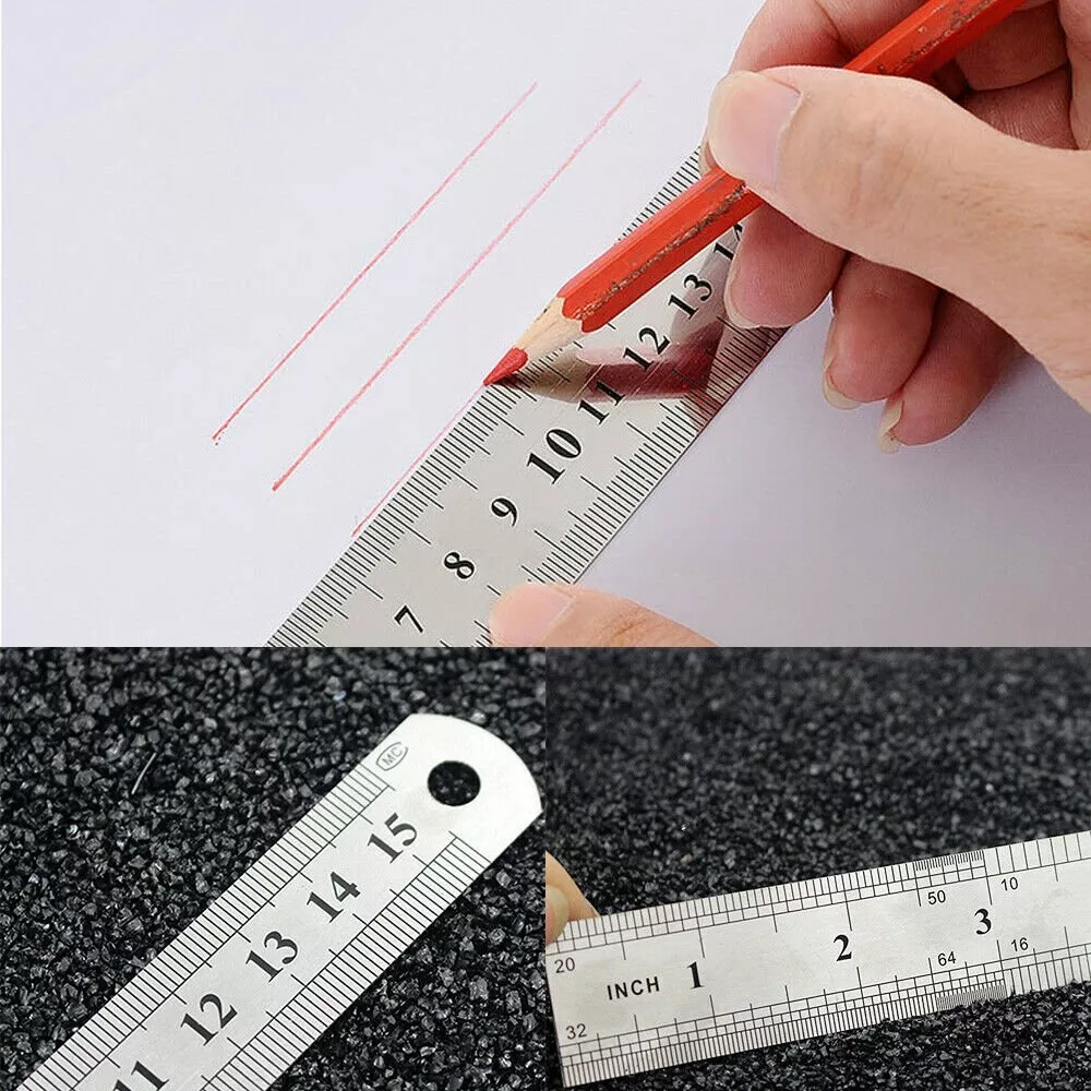 Double Side Measuring Stainless Steel Straight Ruler 15cm - 6 Inches -  TURBINES RC