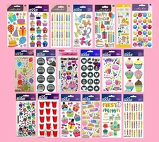 Sticko BIRTHDAY & PARTY Stickers Balloons Cake Candles Cupcakes Present Confetti