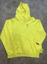 J BALVIN x TAKASHI MURAKAMI Kaikai Flower Hoodie Size X-Large Yellow 100 Cotton