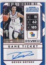 2020 Panini Contenders Draft No. 11 Devon Dotson RC Rookie Red Autograph