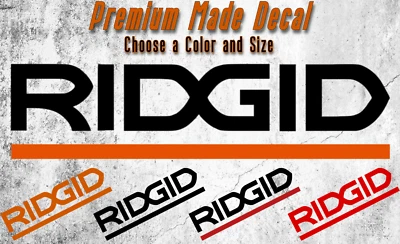 GP Ridgid Decal Sticker 5.5" 7.5" 11" Tools Box Saw Table Drill Wrench Shop Vac Bit