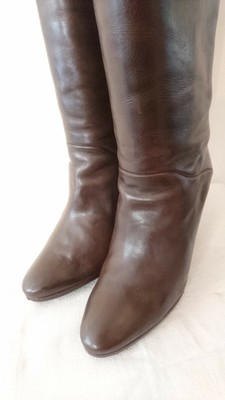 Bottes Vintage Balizza Italie 1982 - Taille 37.5 Marron Cuir - Talons Hauts