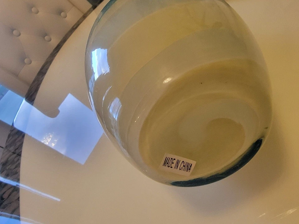 Juego de 2 jarrones de cristal multicolor para flores. Beige y verde. Excelente estado Foto 3 de 4