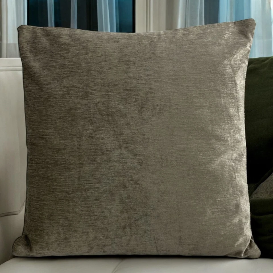 SET OF 4 Champagne Brown Plain 18x18"/45x45cm Elegant Cushion Covers Sofa - Image 2 of 4