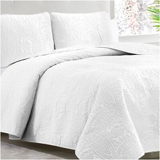 Mellanni Bedspread Coverlet Set 3-Piece Oversized Bed Cover, Ultrasonic Quilt