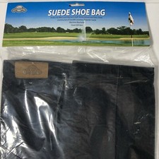 On Course Deluxe Shoe Bag Black Golf Sports Bowling Faux Suede NEW