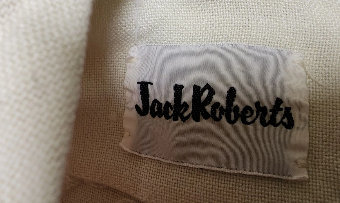 OFF WHITE Abito donna vintage anni 50 60 tubino ricamato fiori bianco sporco