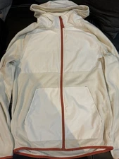 Mens  Unipro Quick Dry Cream Polar Hoodie With Burnt Orange Accents Size M