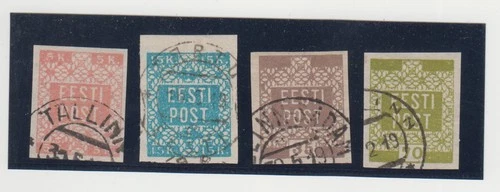 ESTONIA.1918-1919 BLUMENMUSTER.MI 1-4.