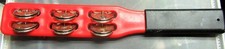 Tambourine Red plastic hand held 12 clangers tambourine preowned