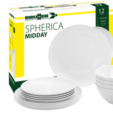 Brunner Midday Spherica Melamin-Geschirrset 12-teilig Weiss – Bild 3