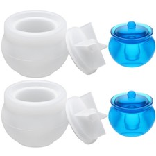 Crock Jar Resin Molds with Lid, Silicone Container Mold for Epoxy Resin Casti...