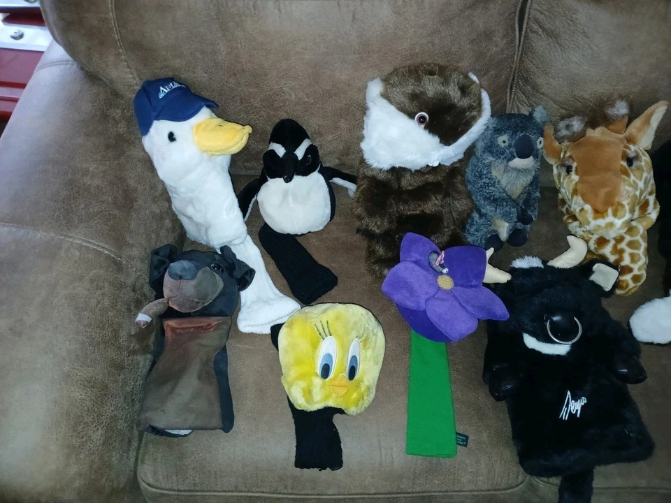 Golf Head Covers Lot 22 Animals Kangaroo Sheepskin Dog Whale Vintage  - Image 2 of 4