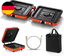 Odoland Portable 2 Brenner Camping Kocher, 4400W Camp Stove Leichter Gasherd Für