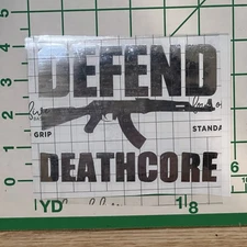 Silver Foil Defend Deathcore Vinyl Sticker 4”x6”