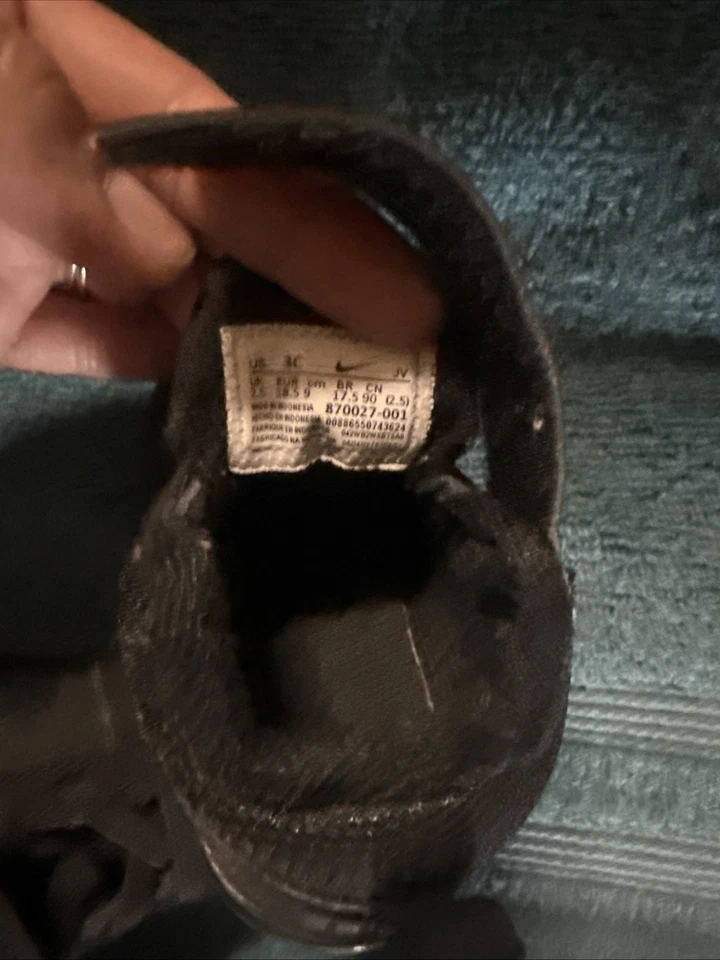 Nike Niño Pequeño Court Borough 3C Negro Zapatos Bebé Niños Niño Niña Zapatilla Alta Foto 4 de 4