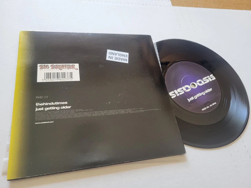 OASIS - The Hindu Times / Just Getting Older UK 7" Liam Noel Gallagher 2002 - Image 2 of 2