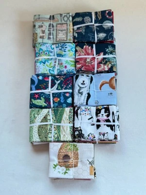 MAKOWER, KAUFMAN, MILLER, ANDOVER UVA. Stoffpaket Patchworkstoff Baumwollstoff je 4x je 25x55 cm Stoff Biene Hund Katze