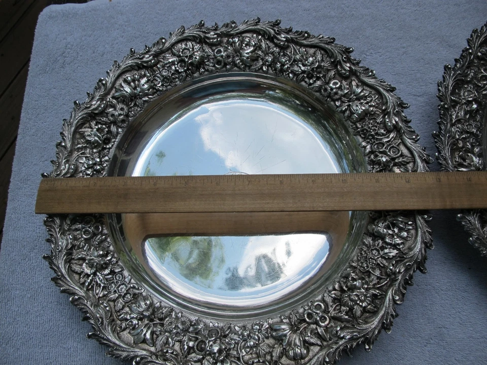 Par de CARGADORES MASIVOS KIRK 925/1000 Mark REPOSSE Patrón 13 1/4 Pulgadas-2432 gramos Foto 2 de 4