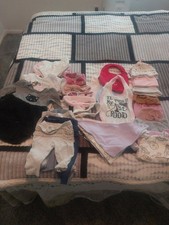 Baby Girl 3m Clothing Lot. Mixed Items, Bows, Hats, Bibs 34 pcs total