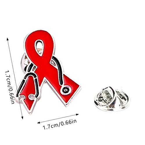 World Day Red Ribbon Pin Awareness Ribbon Brooch Floral Magnets for Boutonnieres - Zdjęcie 6 z 30