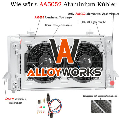 3 Row Kühler Shroud Fans Für 87-98 94 Land Rover Range Rover/Discovery I/II 4.0