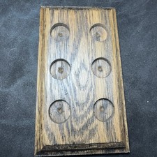 6-Hole Hard Wood Custom Stand For Marbles/Orbs Rustic Wood Marbles Not Included