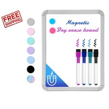 Durable 8.5 x 11 Mini Magnetic Whiteboard with 4 Markers - Stylish Functional