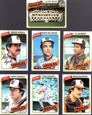 1980 Topps BALTIMORE ORIOLES Team Set (25 cards)