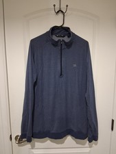 Travis Mathew Mens 1/4 Zip Pullover Blue Golf Performance Stretch Size XL