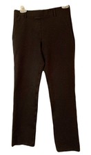 Quince Women's Black Ponte Straight Leg Pants Pull On Elastic Waist Size Small