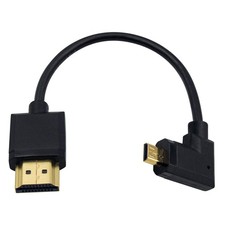 Duttek 4K Micro HDMI to Cable (6 inch/ 15cm), Left Angled 6 in, Black