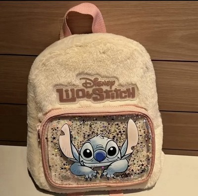 Disney Stitch Rucksack Plush Mini Backpack Kid's Lilo & Stitch Fluffy Book Bag