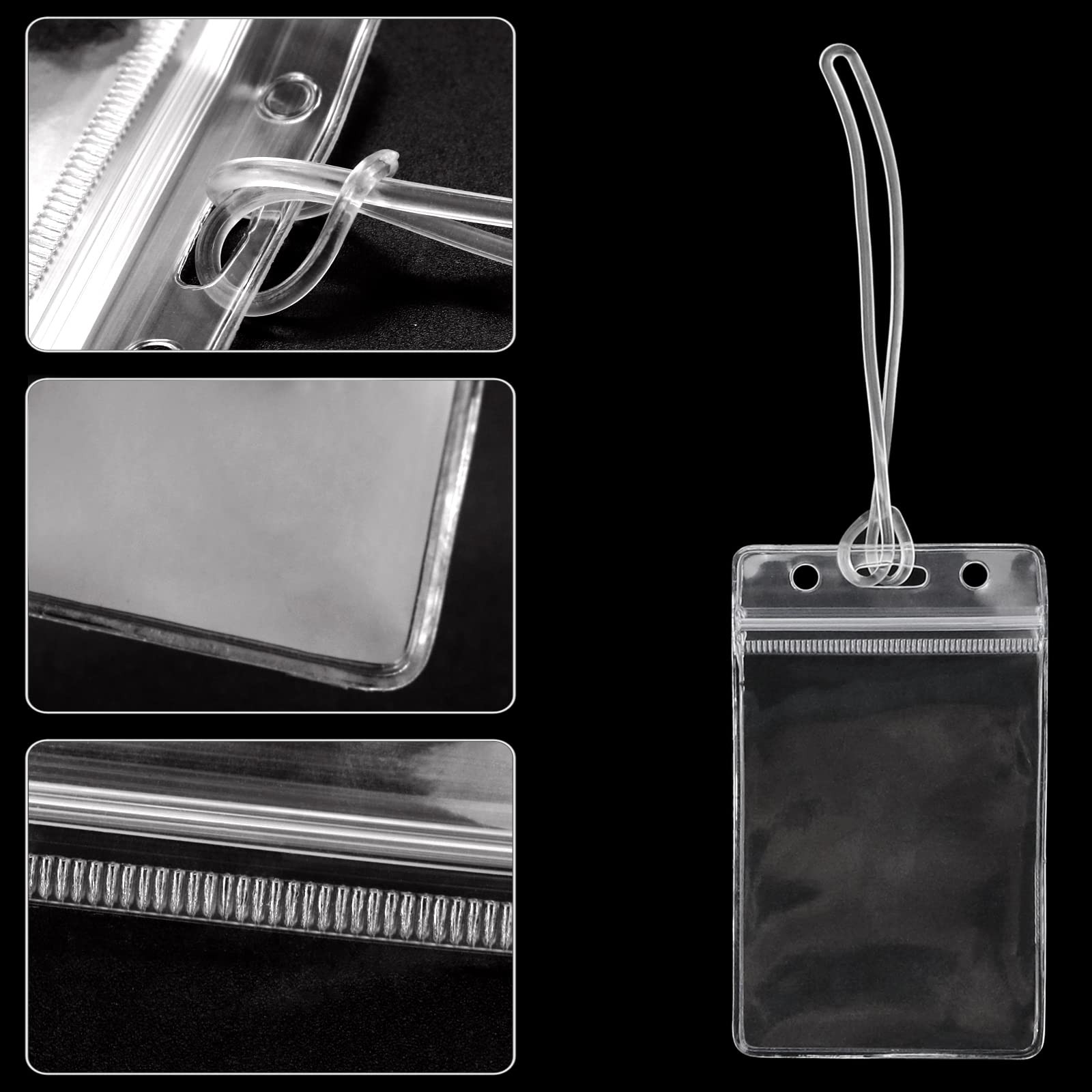 Oomcu 60 Pcs Clear Plastic Luggage Tags Holders Bulk - Cruise Id Card 