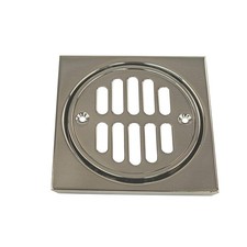 Westbrass Satin Nickel Shower Drain Cover 4 1/4 inch Square Strainer 3 1/2 in...