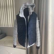 Scotch & Soda Hybrid Hoodie Vest , Hooded Puffer Jacket Coat Mens S