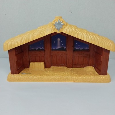 Vintage Fisher Price Little People Christmas Nativity Manger Star Stable 2002