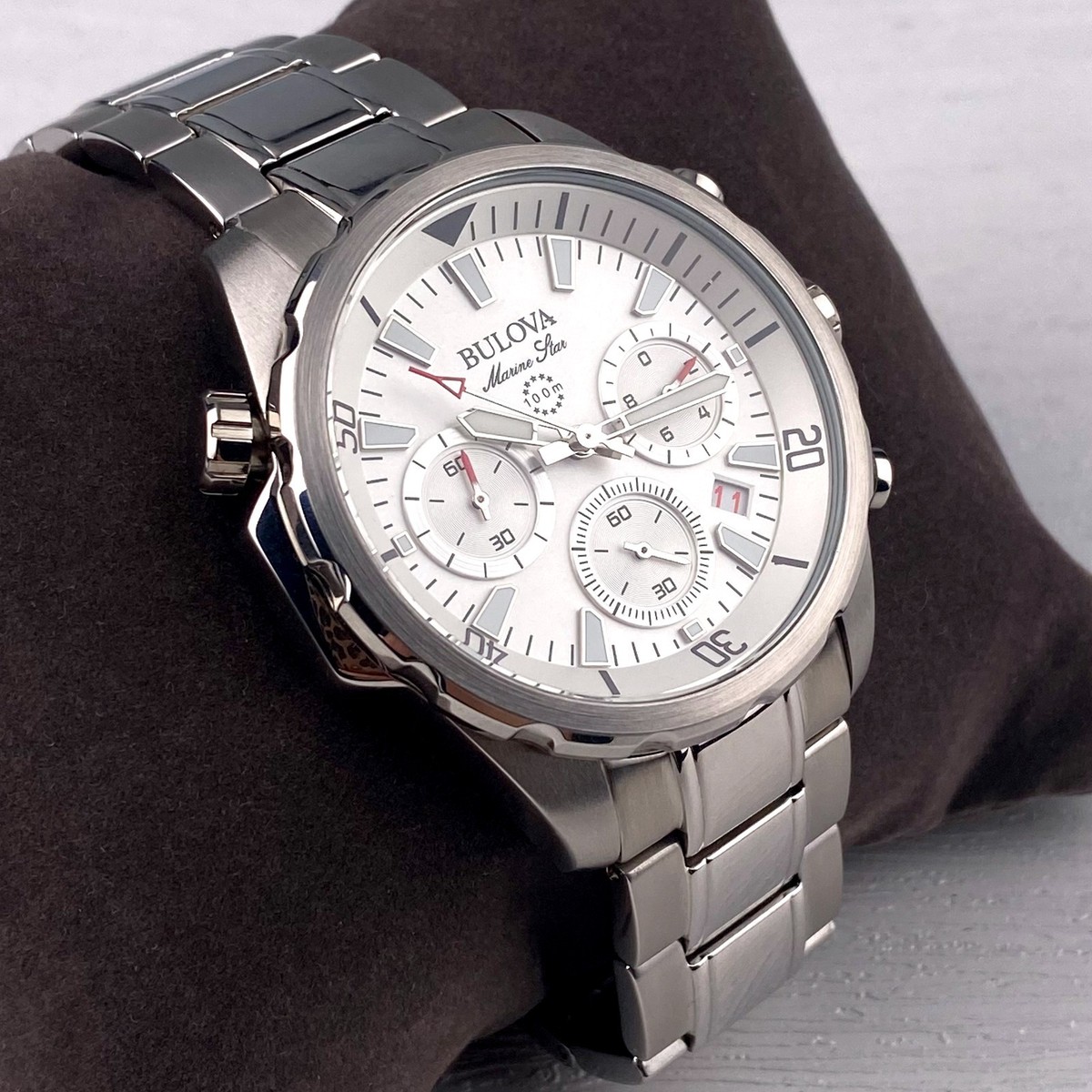 Bulova Marine Star White Men's Watch 96B255 for sale online