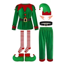 Christmas Costumes For Kids Santa's Helper Costume Outfit Holiday Party Cosplay 