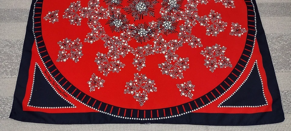 Vintage Scarf 1970s 60s OPERA HOUSE The Kennedy Center RARE red white and blue - Image 4 of 4