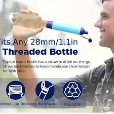Portable Camping Hiking Emergency Life Survival Purifier Water Filter Straw Tool